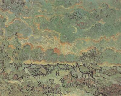 Vincent Van Gogh Cottages and Cypresses:Reminiscence of the North (nn04) Germany oil painting art